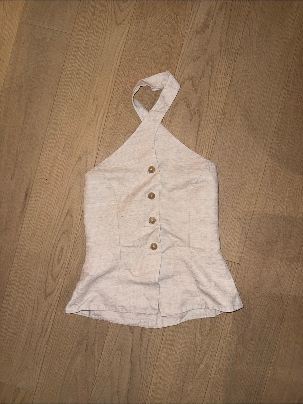 Aritzia One-Shoulder Button Front Camisole - Off-White